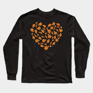 Fall Leaves Heart Autumn Long Sleeve T-Shirt